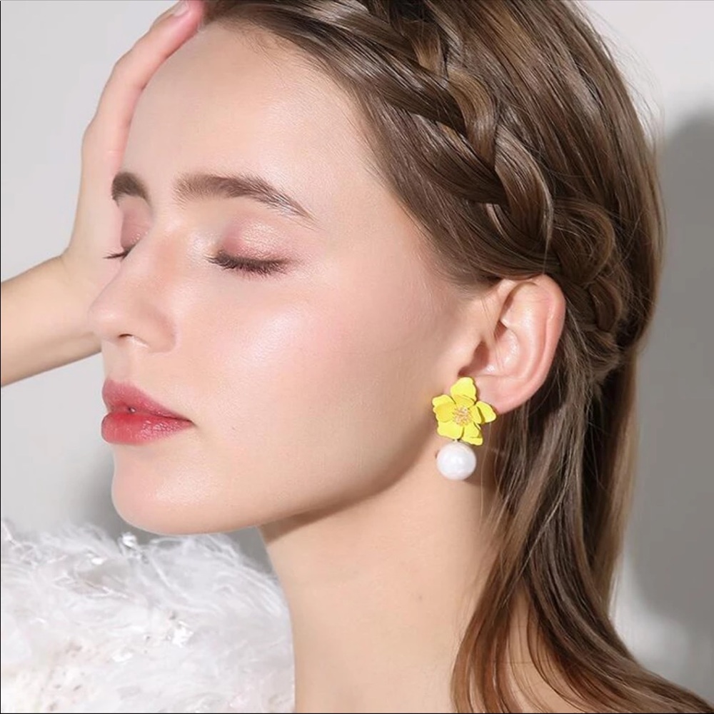Boho Simulated Pearl Drop Earrings